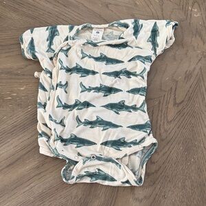 kate quinn Cream One-Piece with Teal Shark Print